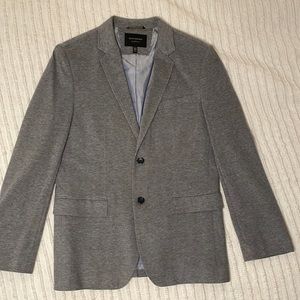 Banana Republic 42R tailored slim fit light grey cotton knit blazer